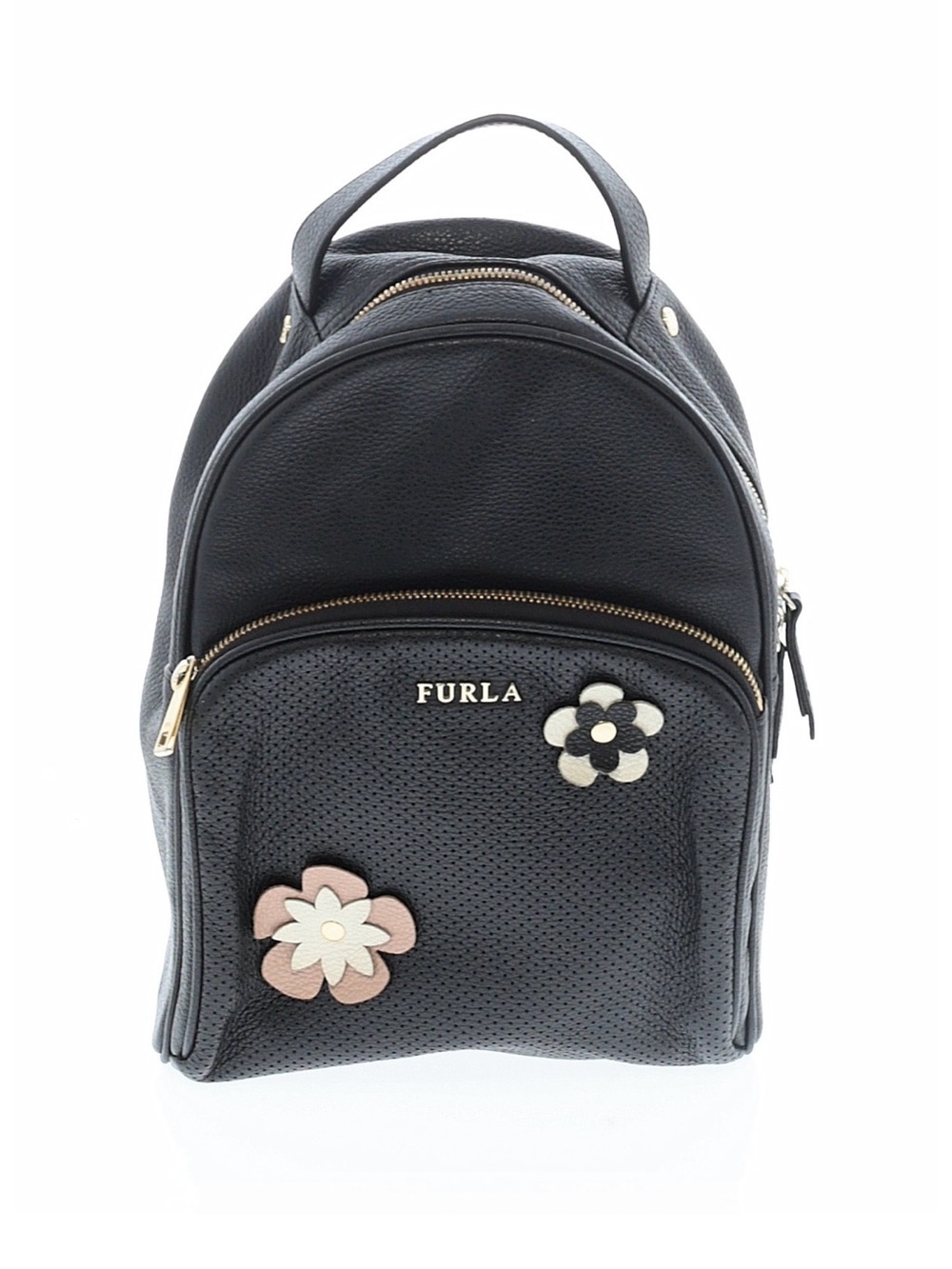 Furla floral appliqué leather backpack